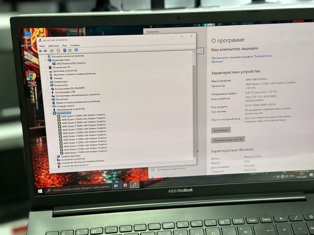 Ультрабук OLED Asus Vivobook 15 | AMD Ryzen 5 5500U | ОЗУ-8ГБ | SSD256