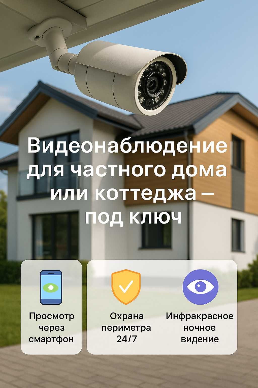 Видеонаблюдение для частного дома или коттеджа под Ключ!