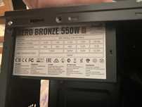 Блок питания AeroCool AERO BRONZE 550W, рабочий, 80+ Bronze