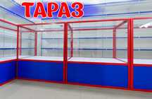 Прилавок витрина стеклянная из профиля, оборудование для магазина tavp