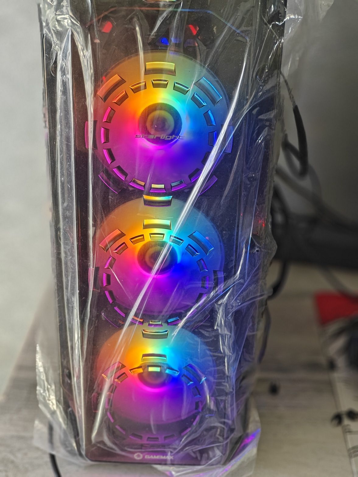 Игровой компьютер Ryzen 5600, RTX 3080 Gamerock, MSI nvme,6RGB кулеров
