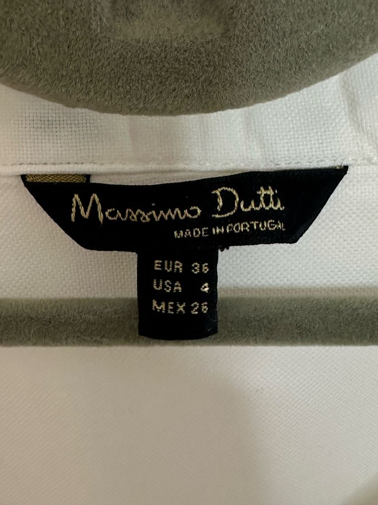 Рубашка женская  белая Massimo Dutti с длиным рукавом хлопок