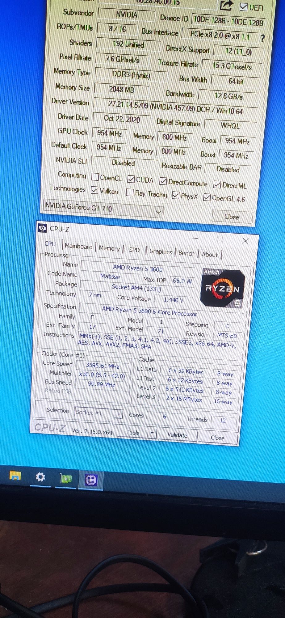 Ryzen 5 3600 + A320M+ 16Gb DDR4 3200