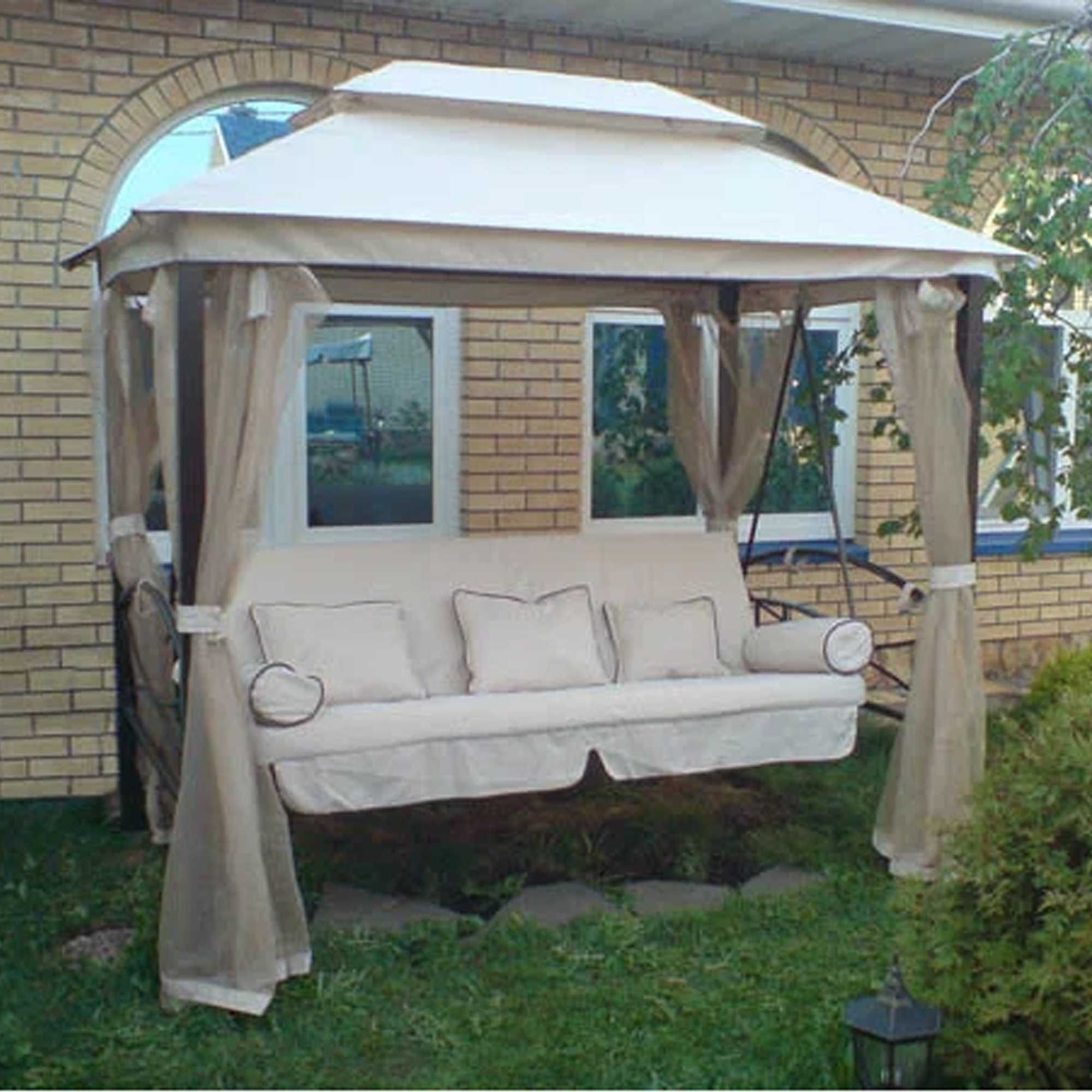 Качели Садовые Уличные Подвесные Металлические. Мебель Ротанг, Пластик