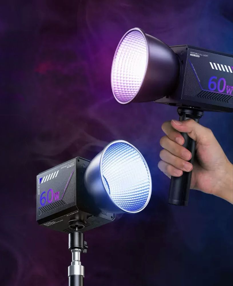 Продам постоянный свет 60w rgb (со встроенной батареей)