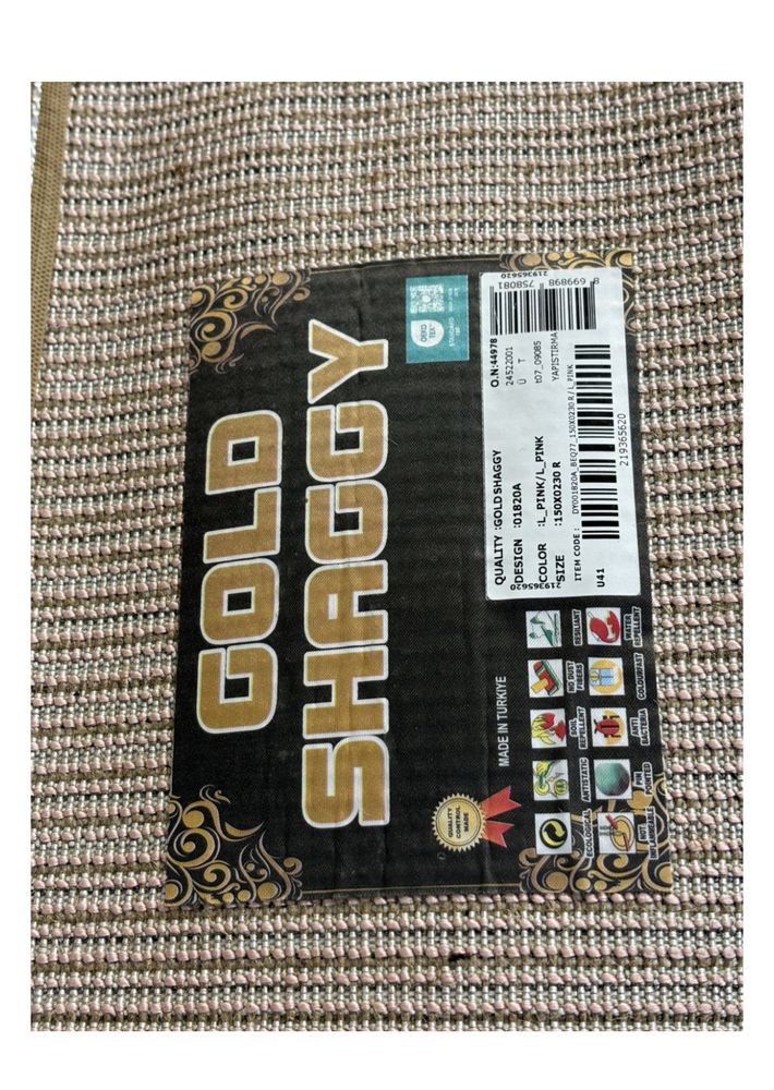 Ковер, розовый, высокий ворс