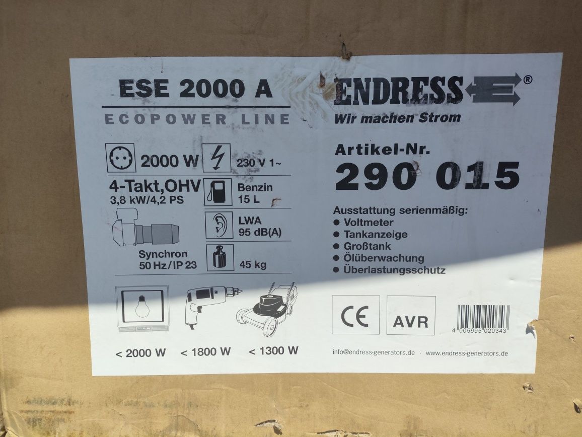 Новый Бензиновый генератор Endress ESE 2000 A