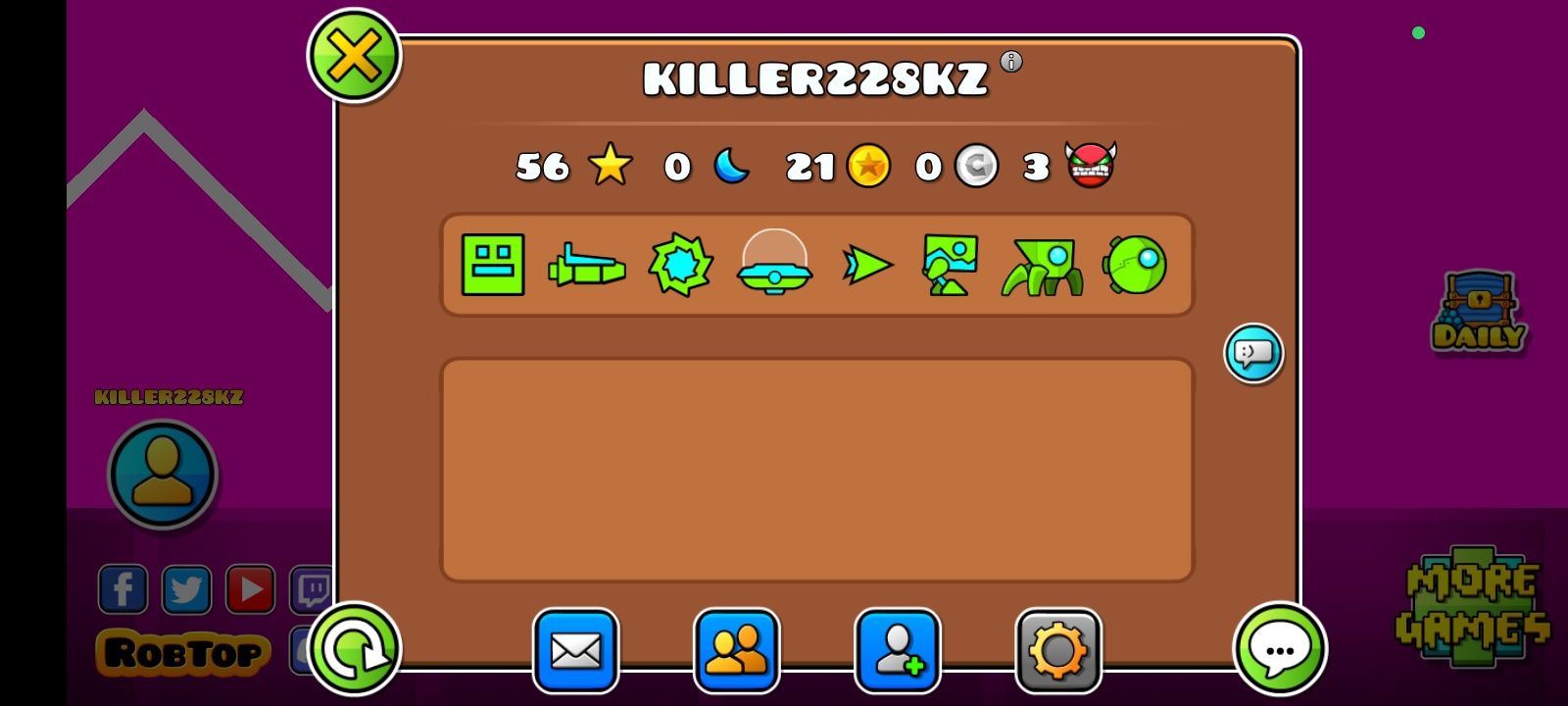 Продаю аккаунт в geometry dash