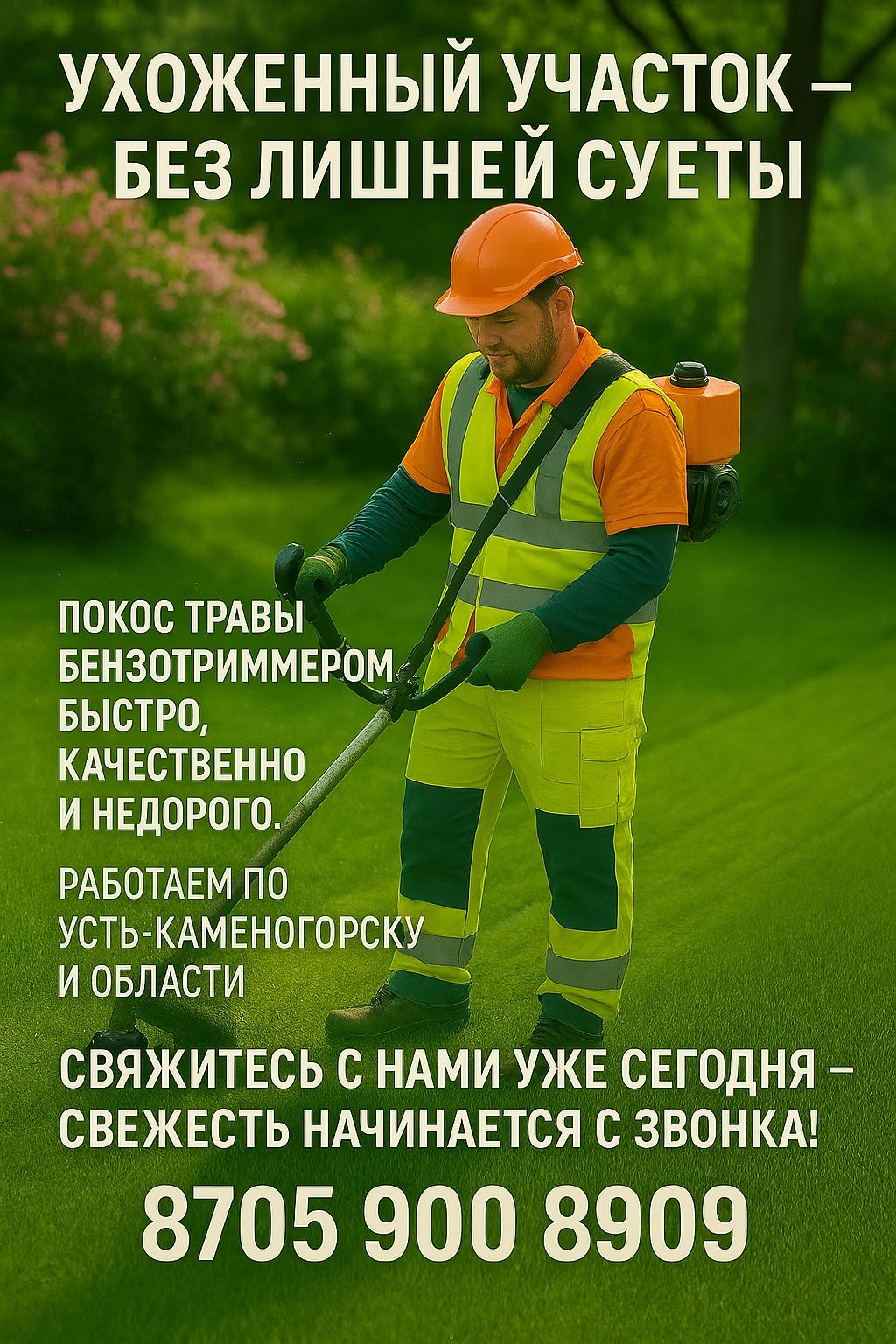 Покос травы — быстро и недорого