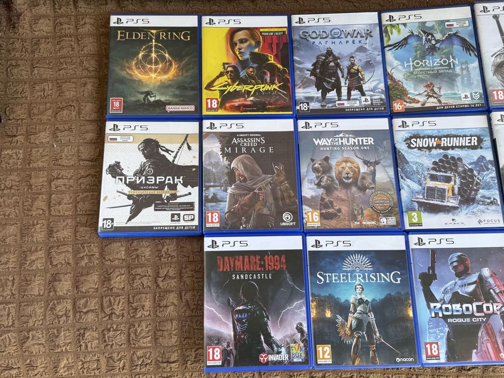 Диски для PlayStation 5/Elden Ring/Cyberpunk/GOW/Ведьмак/Ассасин Мираж