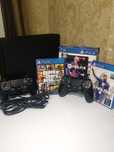 PlayStation 4 Slim 1TB • 2 DualShock • GTA V, FC24, Spider-Man