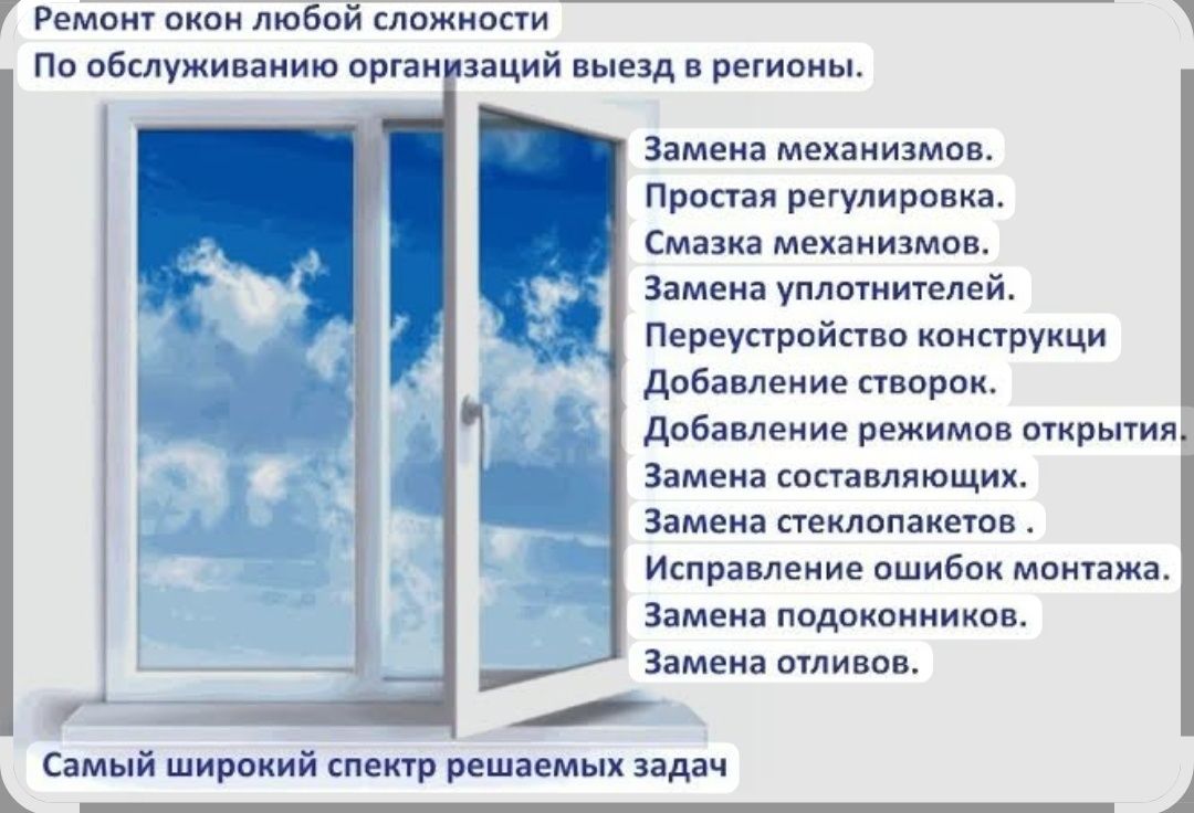 24/7.Ремонт и регулировка  окон, москитки,  замена стеклопакетов