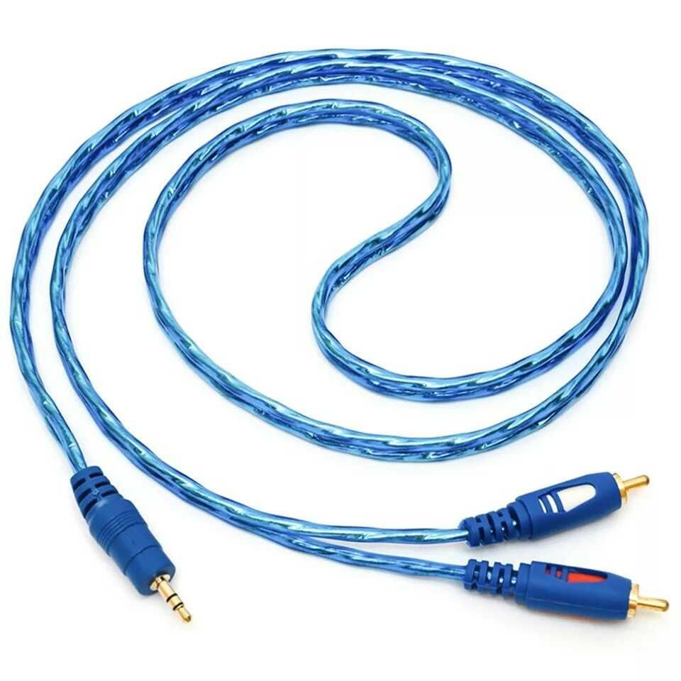 Аудио кабель aux 3.5 на 2 RCA. Качественный. Алматы