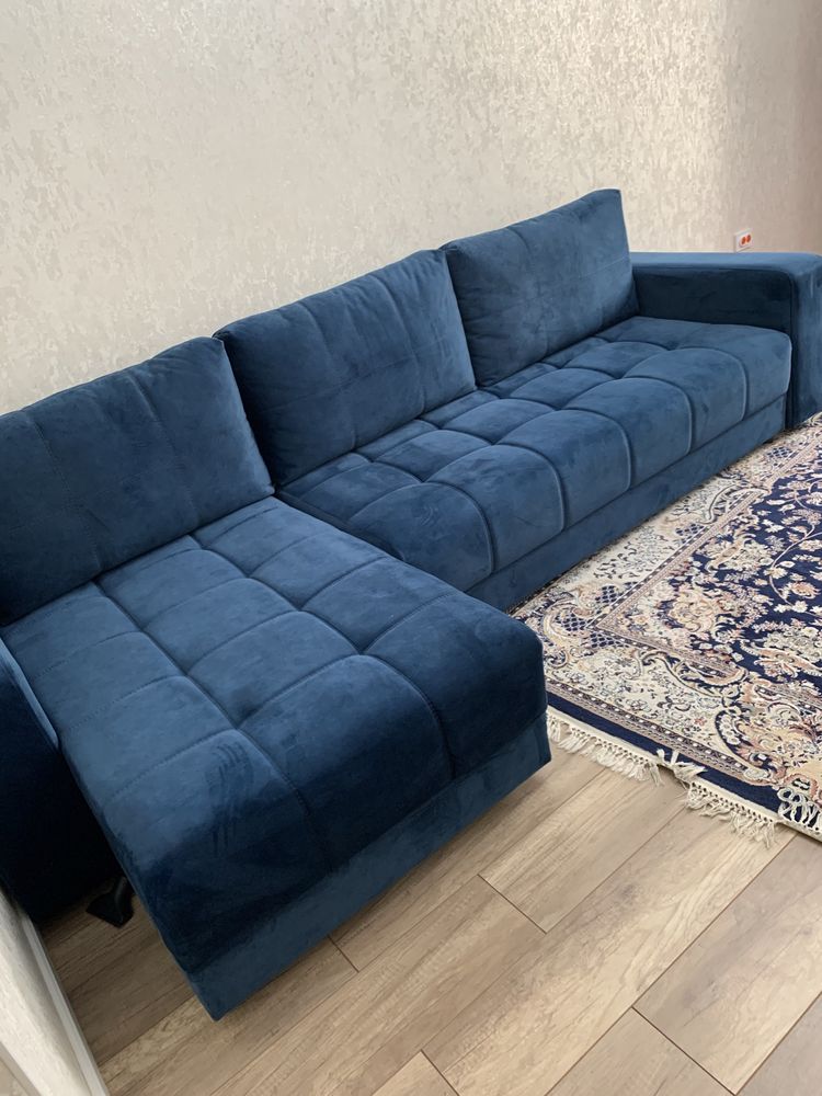 Диван угловой,обивка велюр, 80х300х80 см, белый