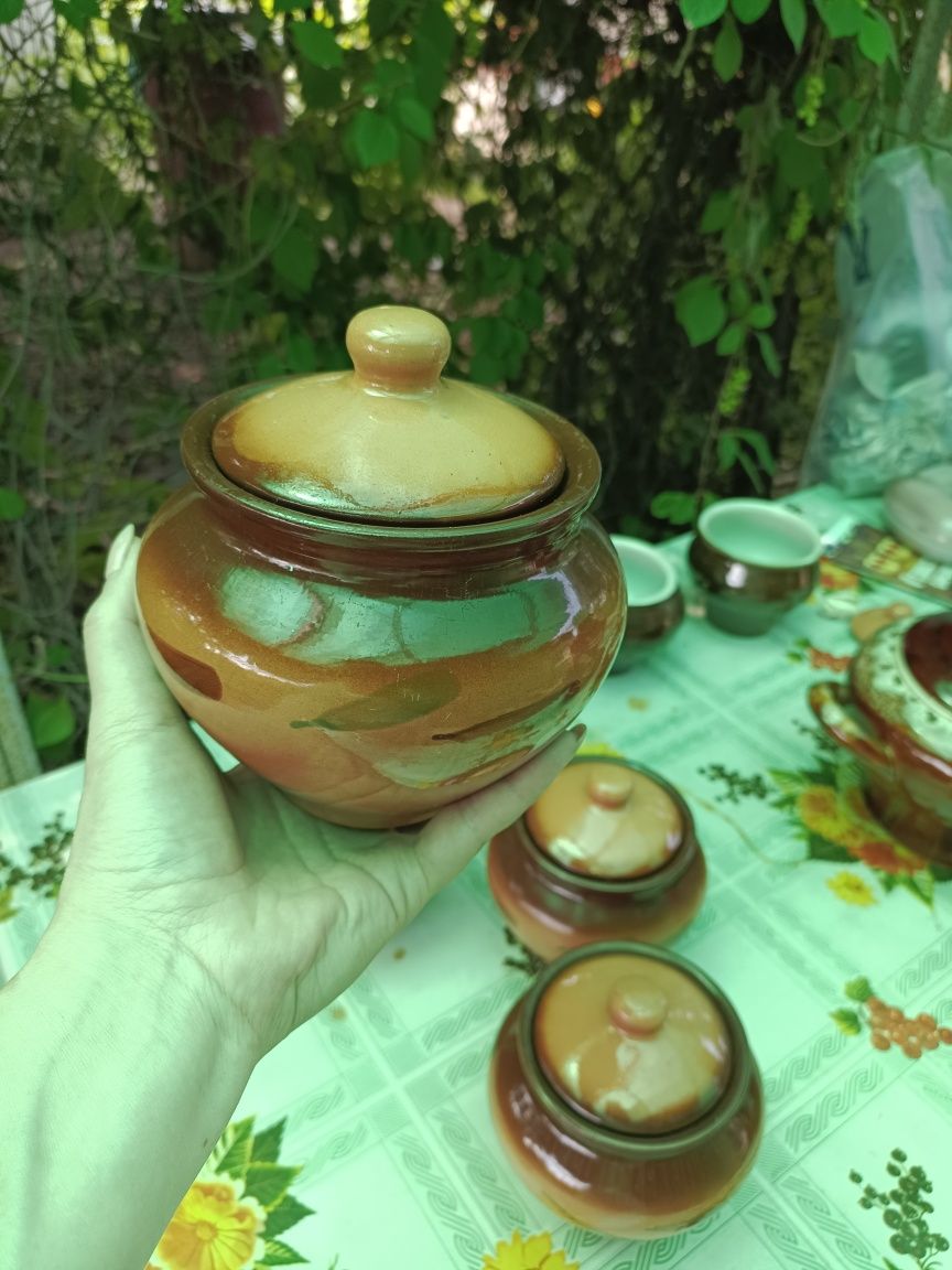 Горшки керамические,набор и 4х штук