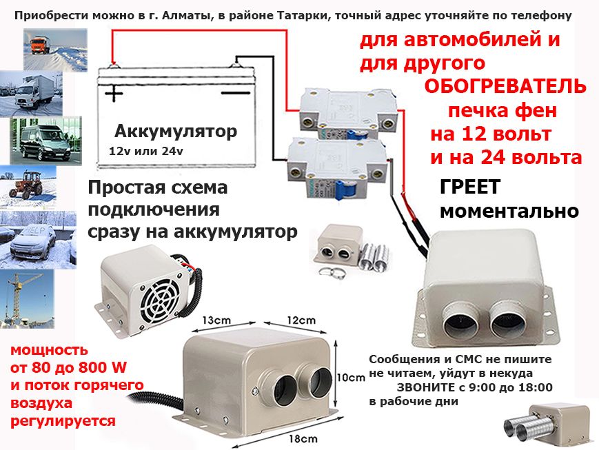 обогрев нагрев салона автомобиля ОБОГРЕВАТЕЛЬ 12/24v доп. авто-печка