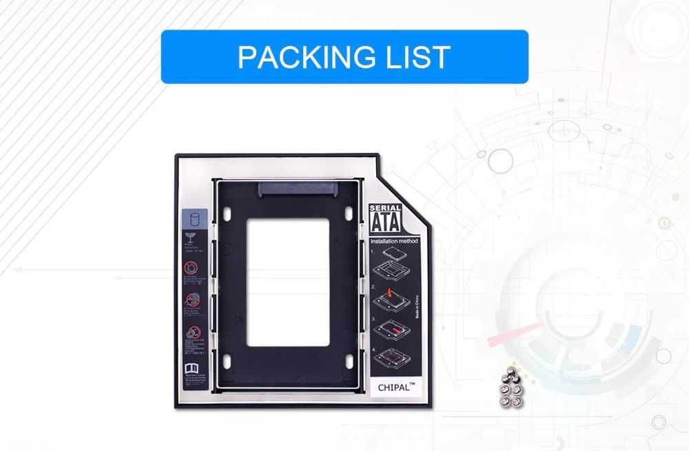 Second HDD Caddy/Оптибей Внешни HDD 2.5, 12mm Для Ноутбука Расширение