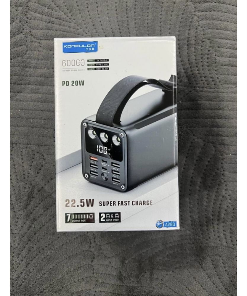 Power bank Konfulon A28Q 60000 мАч зеленый