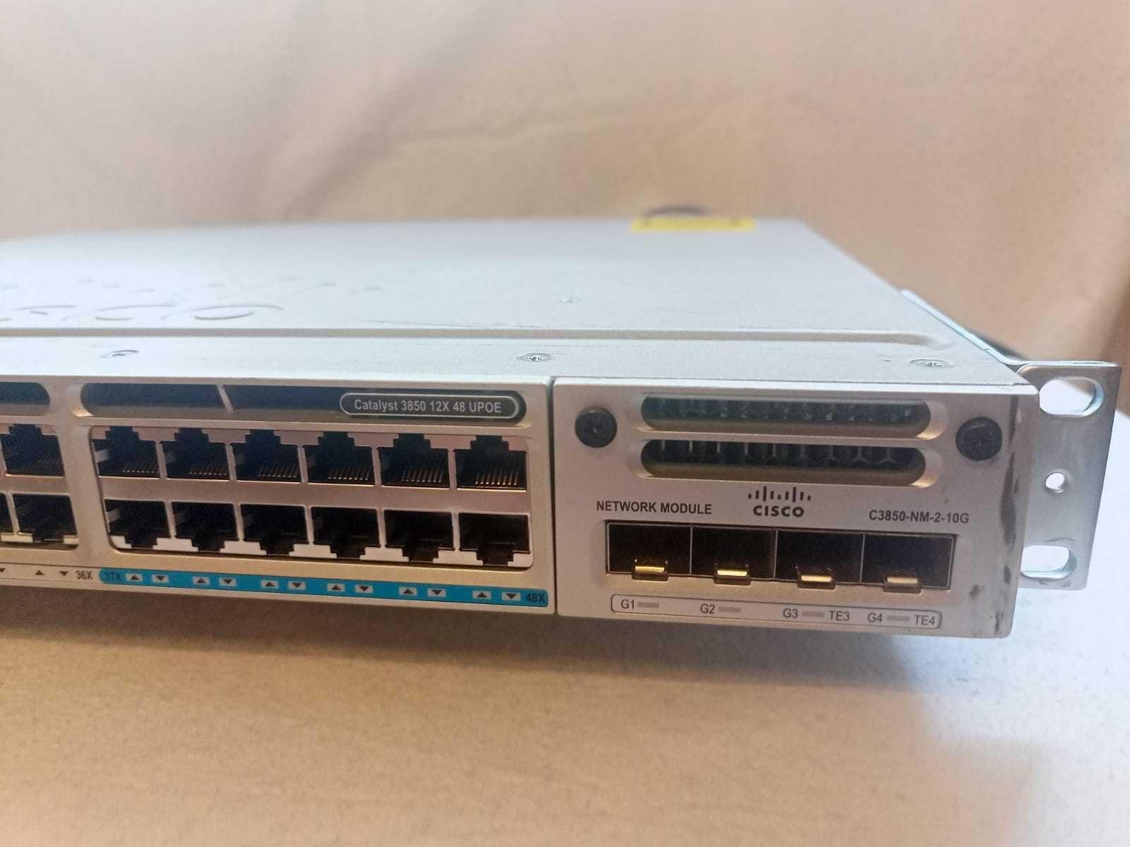 Коммутатор Cisco WS-C3850-12X48U-S, MultiGigabit, SFP+, UPOE, Layer 3