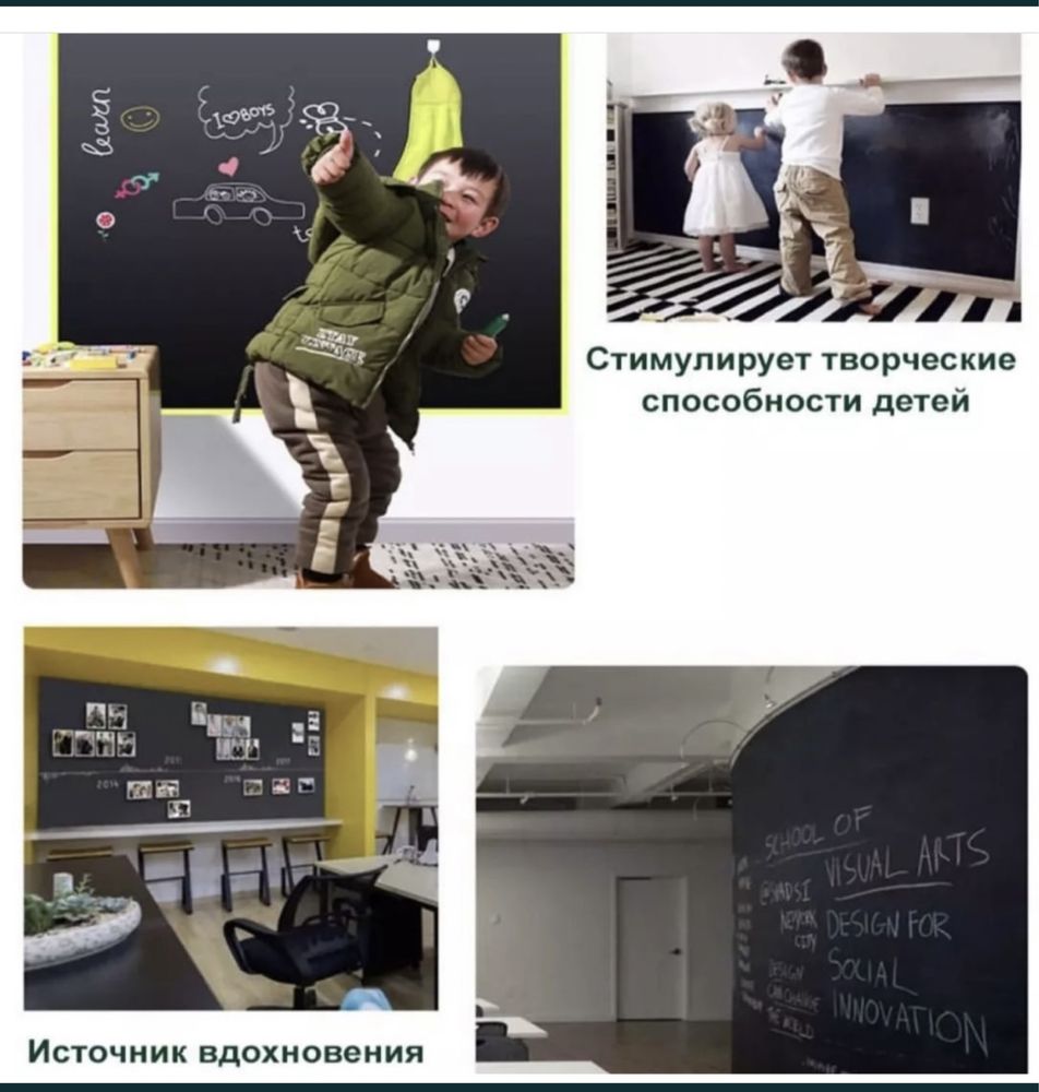 Маркерная пленка . Обои для рисования. Меловая пленка