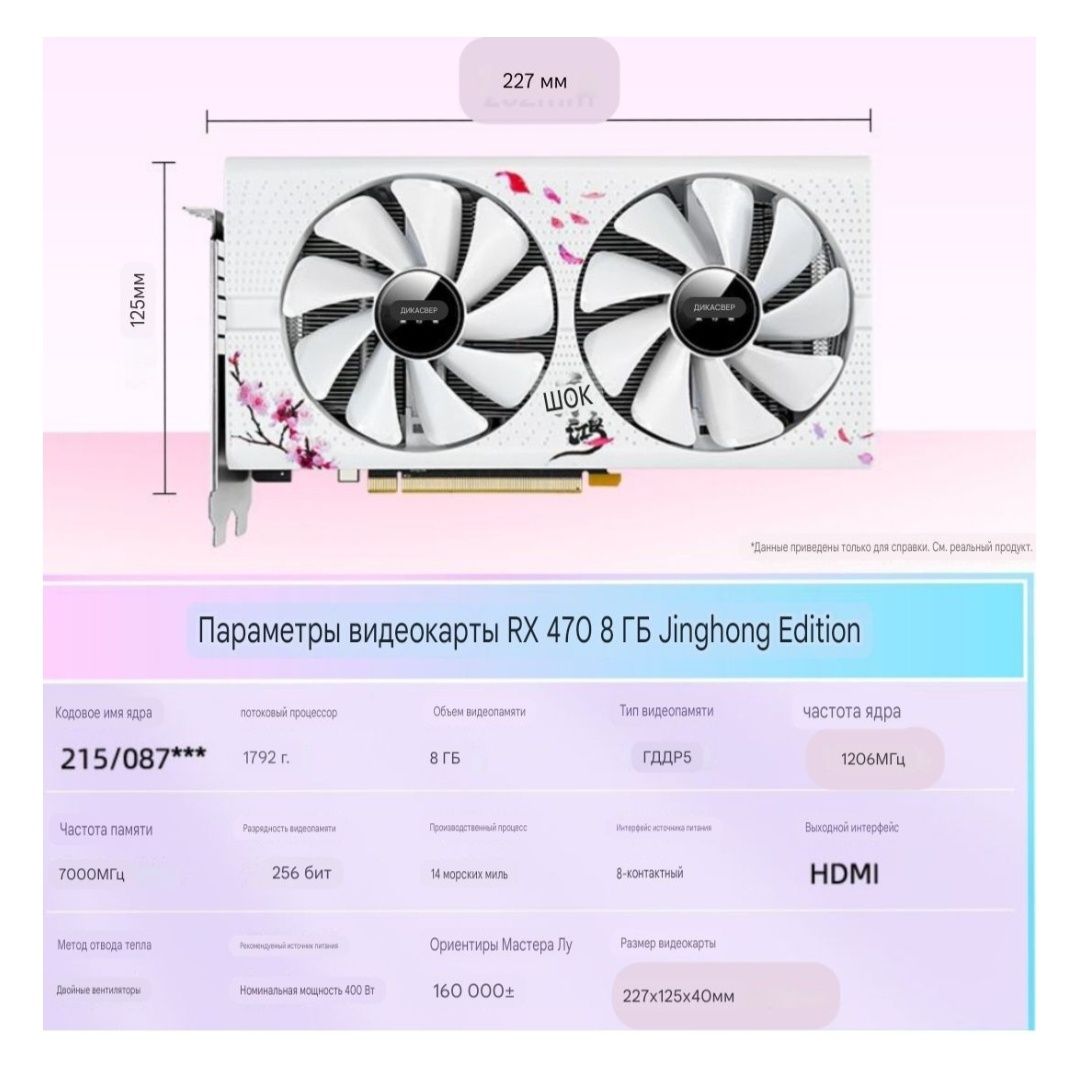 Видеокарта DICASVER RX 470 8G 8 Гб