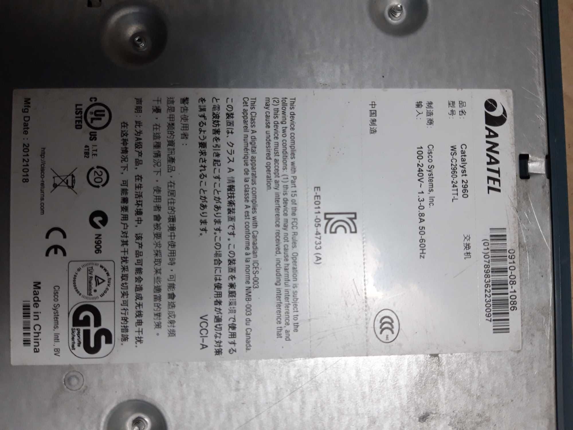 Коммутатор CISCO WS-C2960-24TT-L
