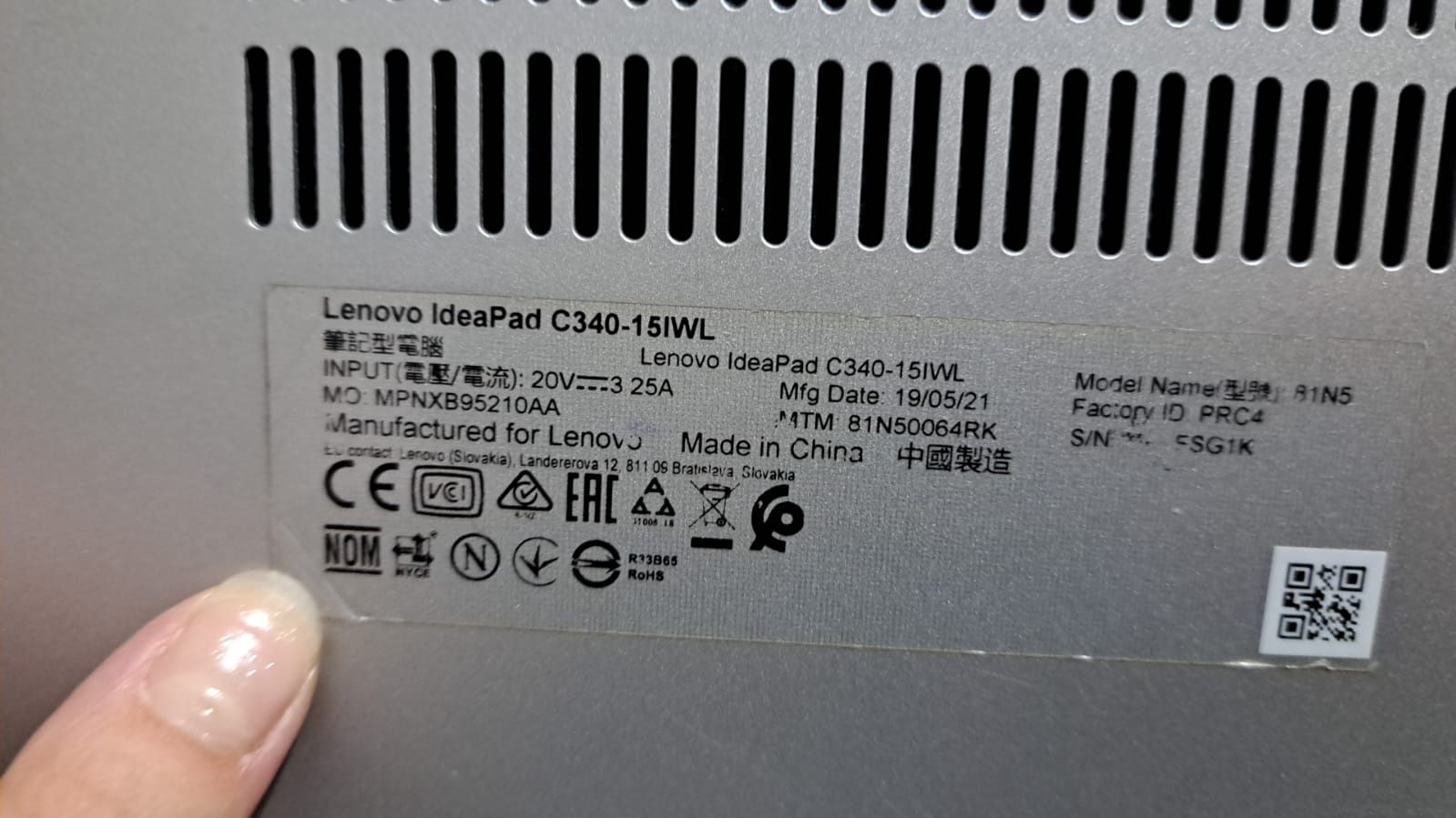 Продам ноутбук lenovo ideapad c340-15Iwl