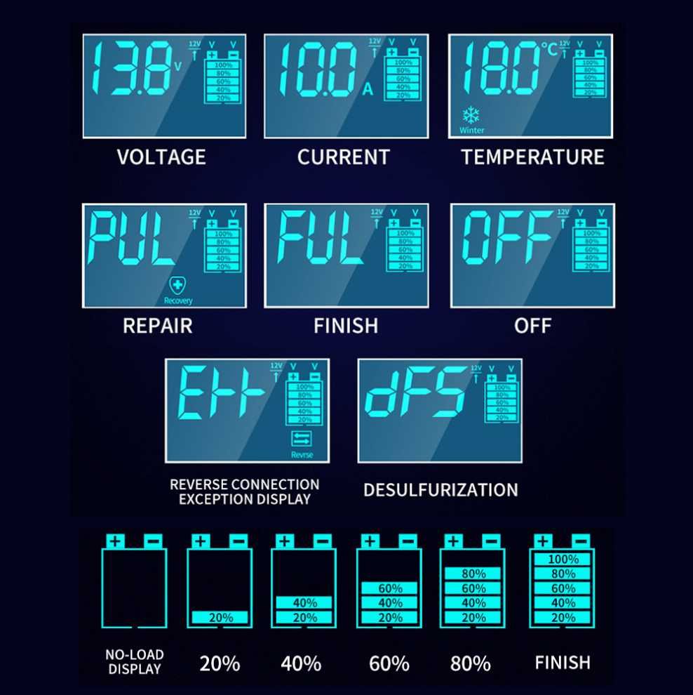 Умное Импульсное Зарядное Устройство 12V 10A, 24V 5A