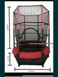 Каркасный батут 55 mini trampoline красный с защитной сеткой
