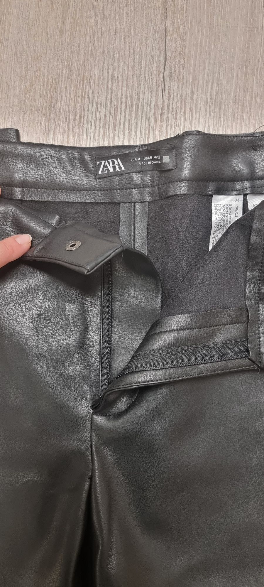 Zara кожаные брюки размер 42