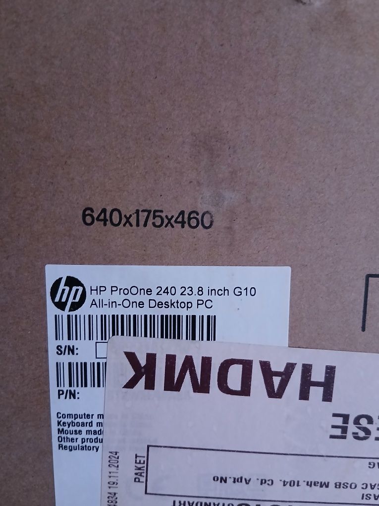 HP ProOne 240 23.8 inch G10 All-in-One Desktop PC.