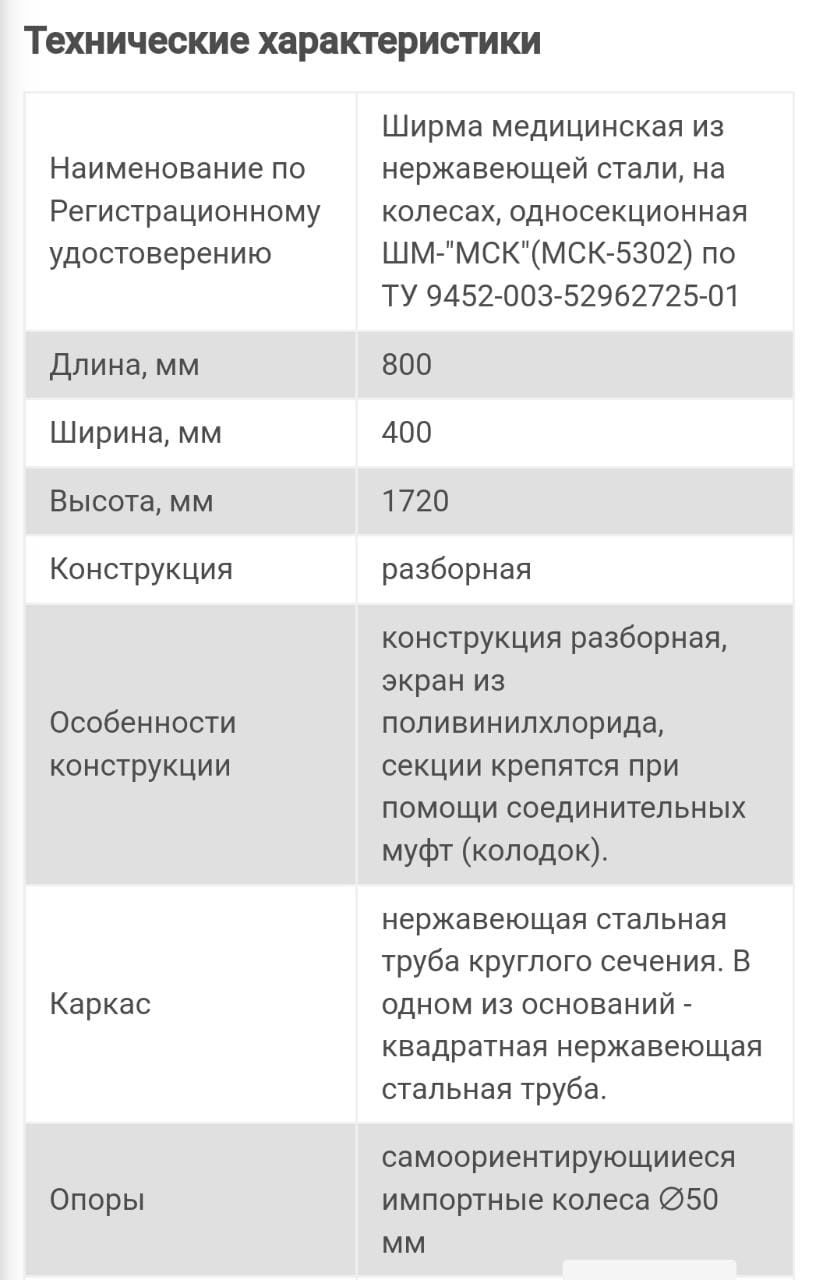 Ширма медицинская