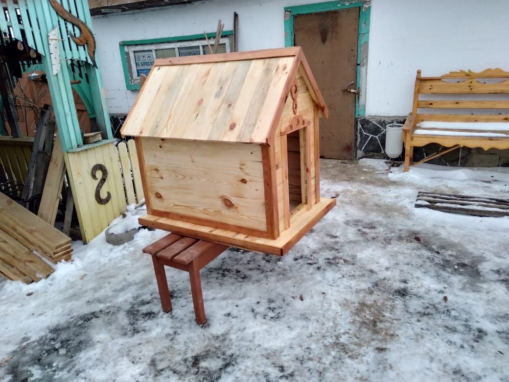Собачья будка, отшлифованная, покрытая лаком