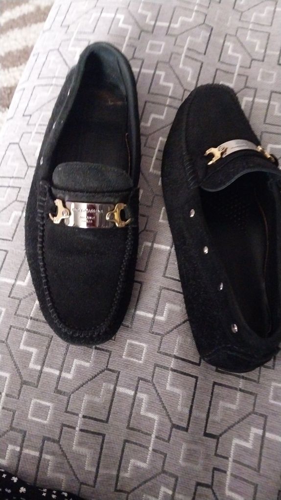 Мокасины DOLCE GABBANA. Чёрные  42р. ( замша) Мужские.
