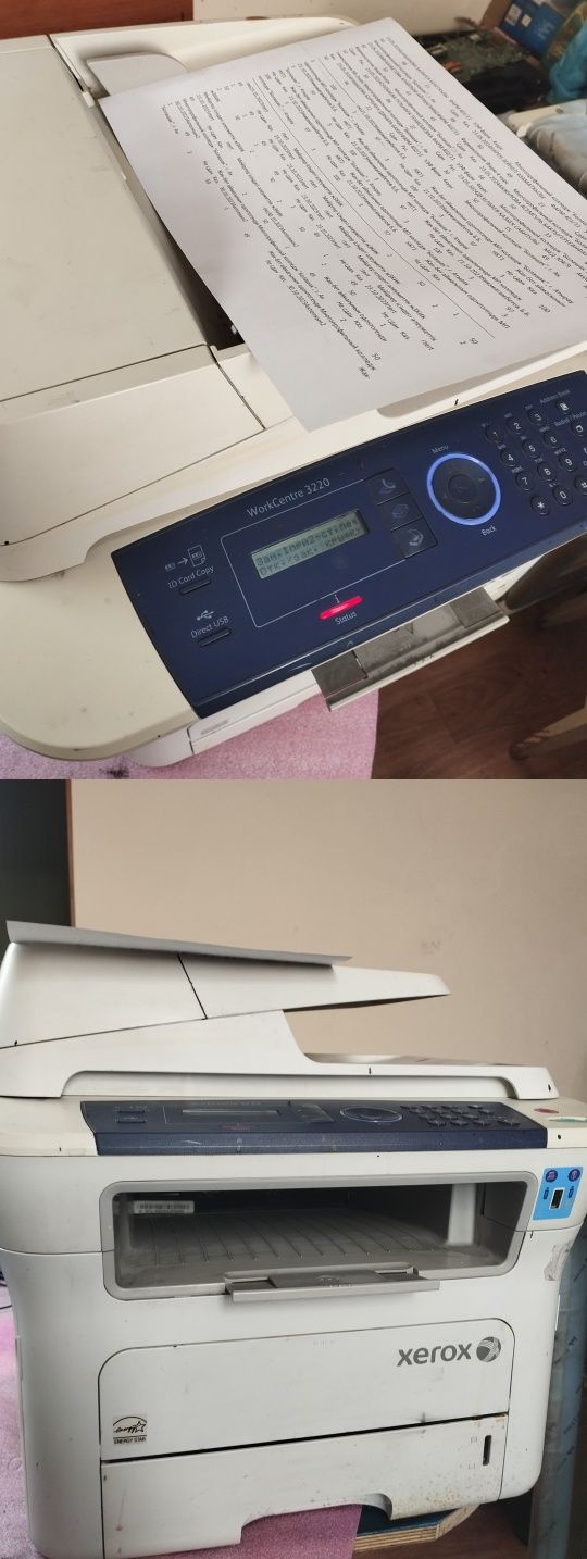Принтер МФУ Xerox phaser 3220 в рабочем состоянии, новый картридж