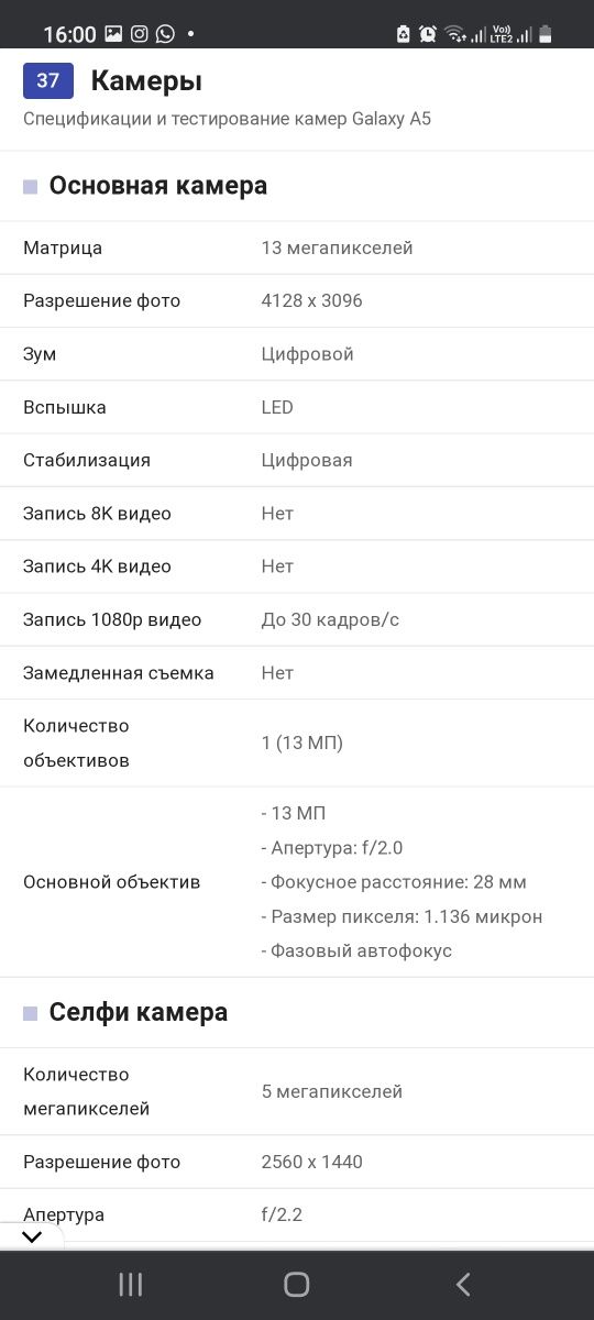 Samsung A5 телефон 2016 года