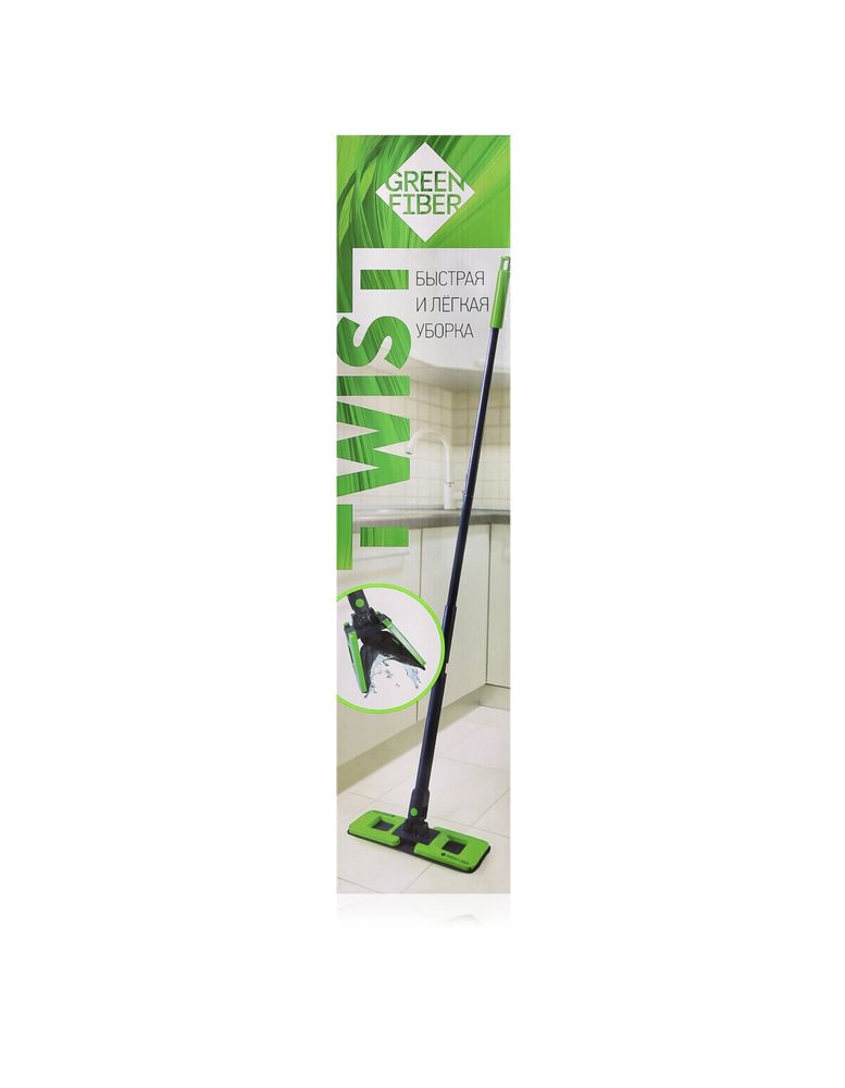 Швабра с отжимом Green Fiber TWIST greenway