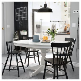 IKEA ИНГАТОРП Раздвижной стол, белый, 110/155 см