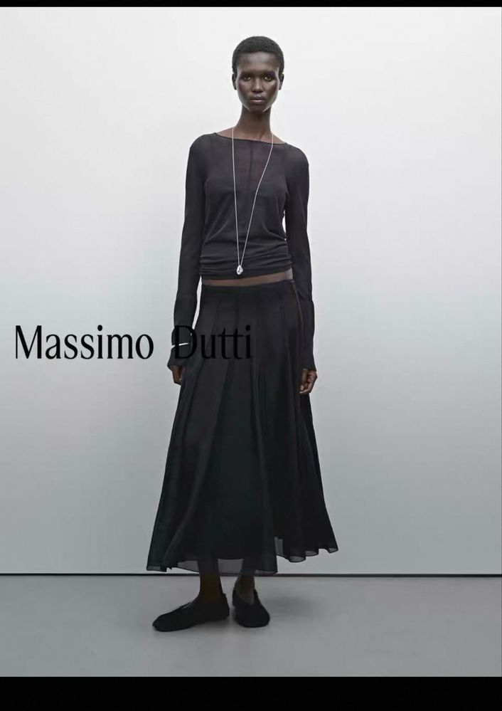 Massimo dutti юбка длиная чёрная
