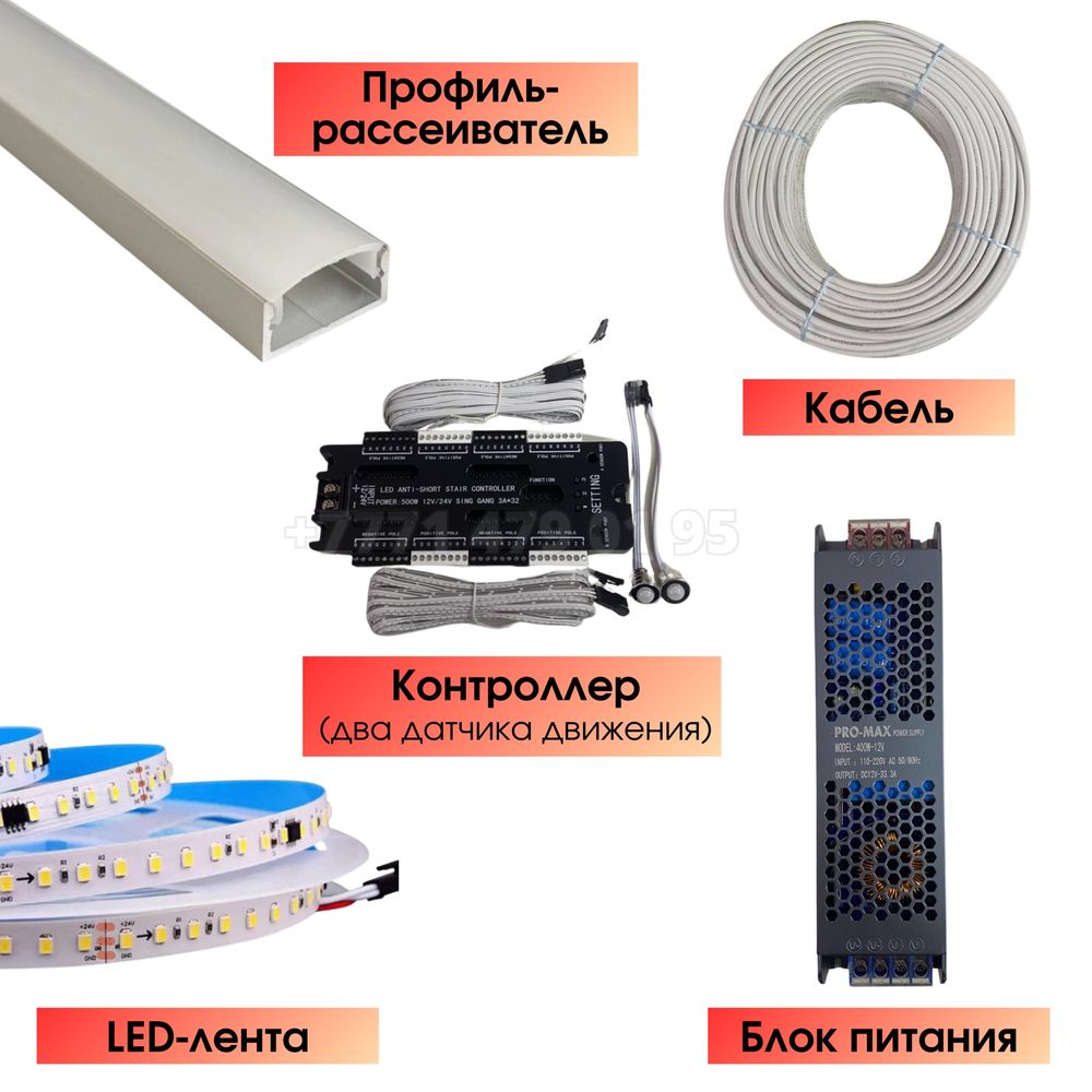 Комплект умная подсветка для лестницы