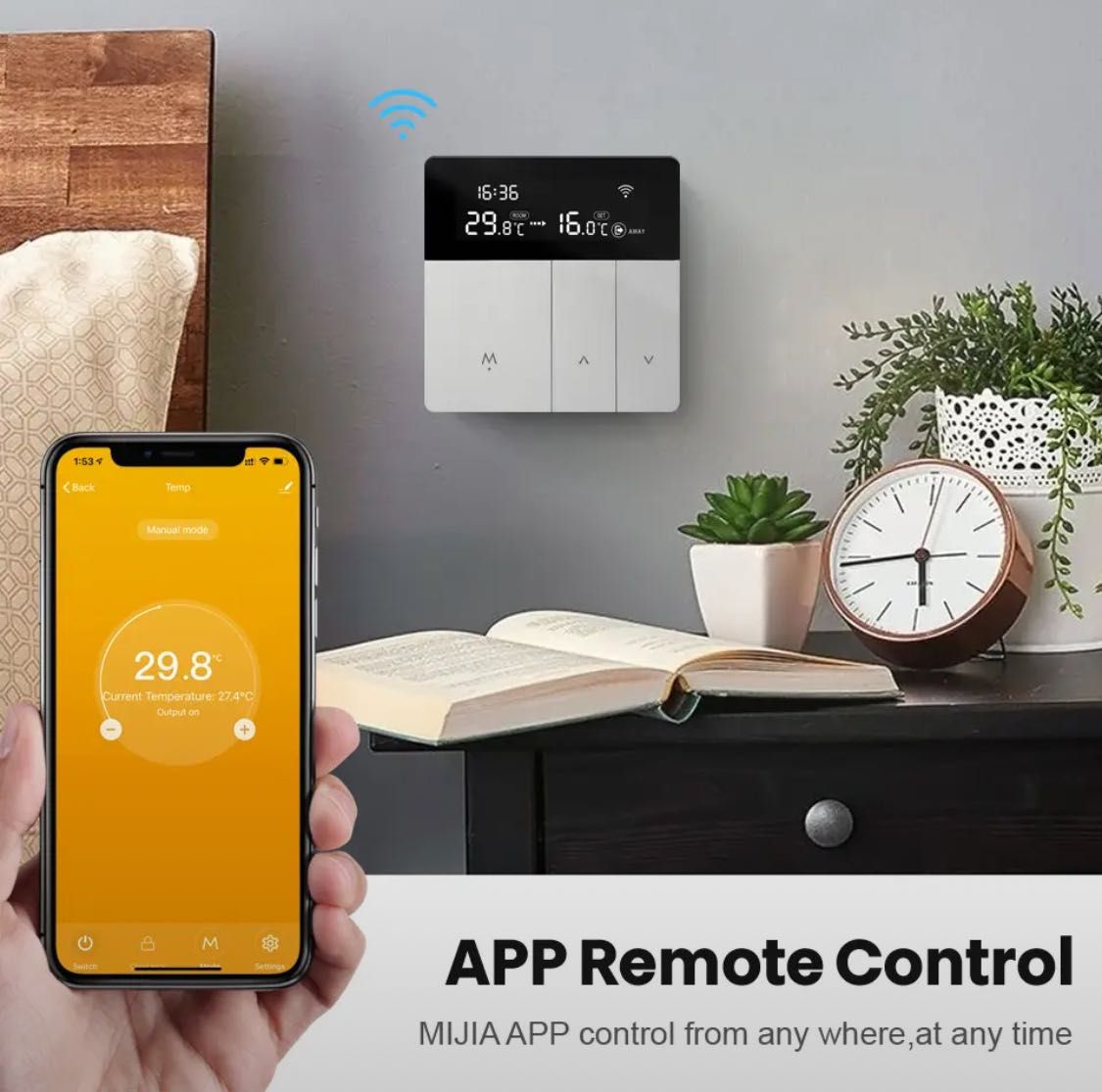 Смарт-термостат Тuуа. WiFi, 100-240 В, Работает Яндекс Алисой.