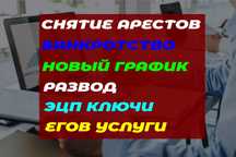 Снятие арестов/график! Банкротство! Развод! ЭЦП ключ! Егов услуги!