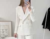 Zara белый твид пиджак