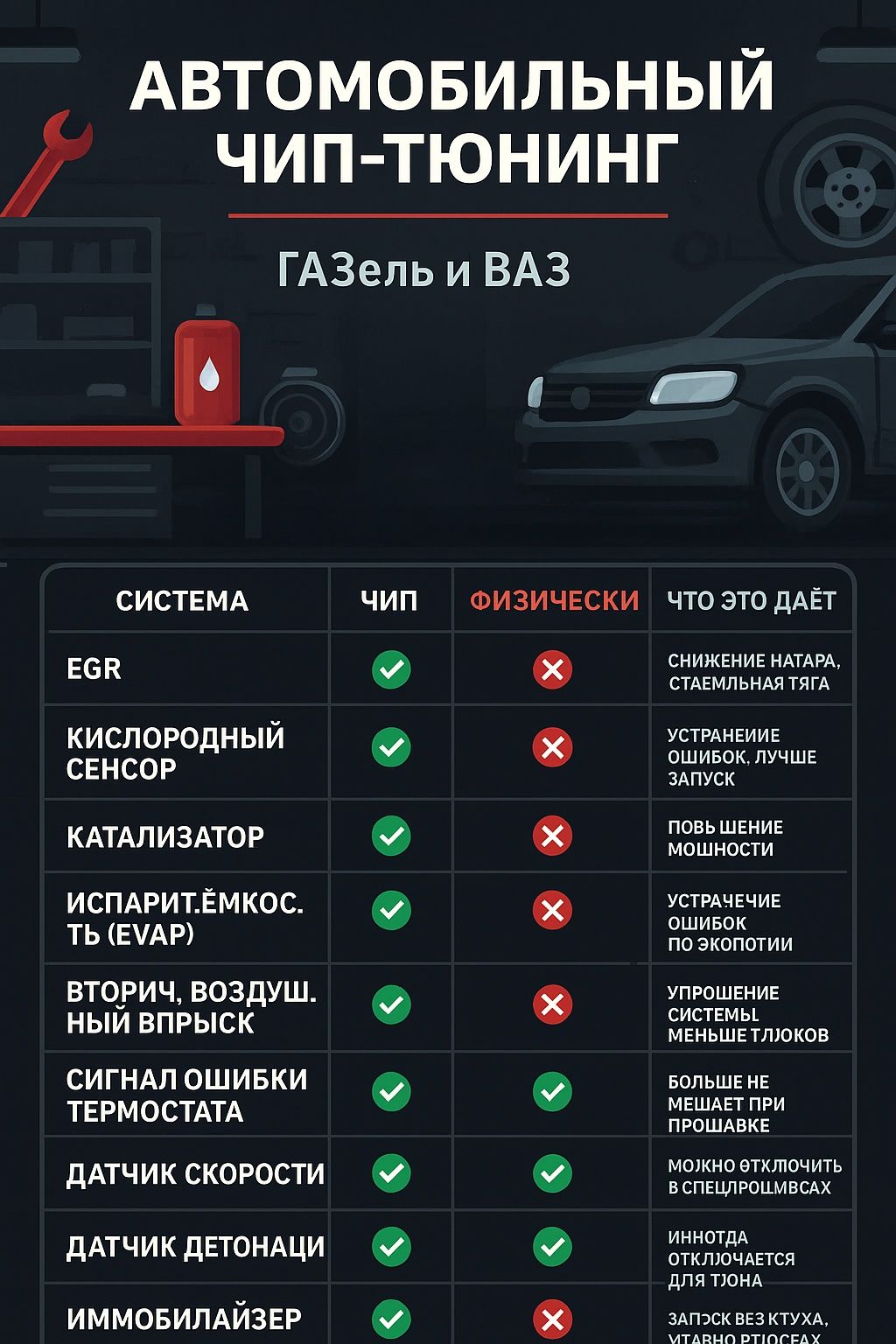 Чип тюнинг и компьютерная диагностика