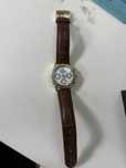 часы Rolex золотой с бриллиантами,с кожанный ремешком