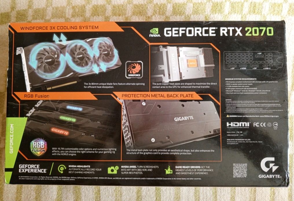 Видеокарта GeForce RTX2070 8Gb