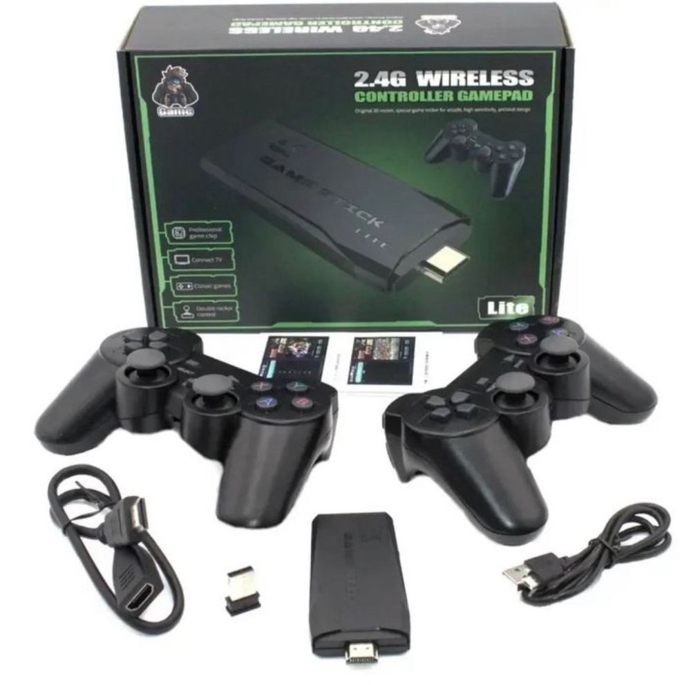 4K Game Stick Lite с двумя беспроводными геймпадами и +10000 играми
