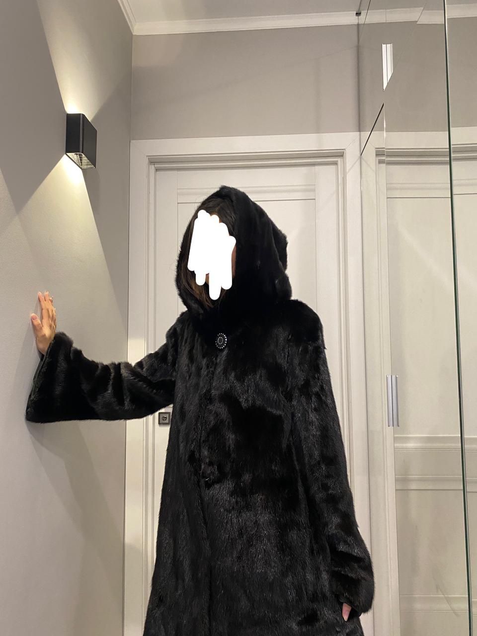 Норковая шуба черный жемчуг