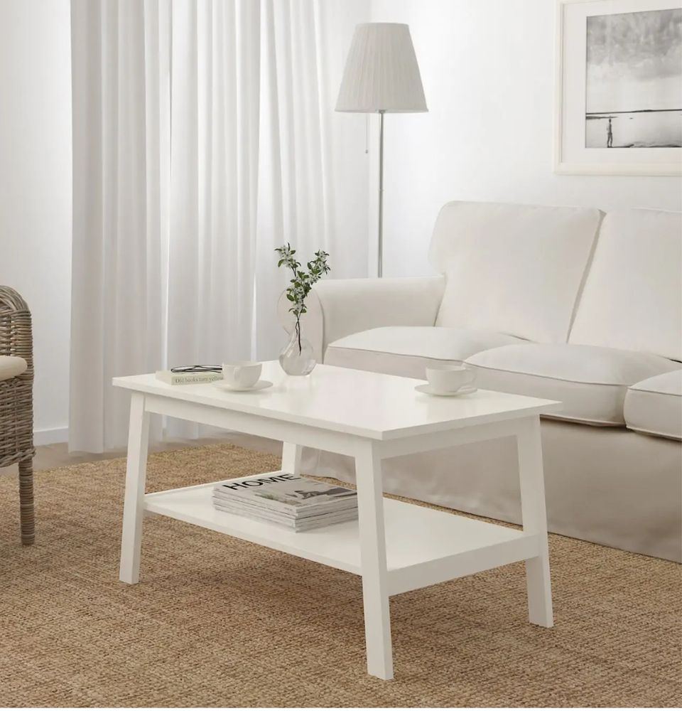 Журнальный стол, белый 90×55 см IKEA LUNNARP