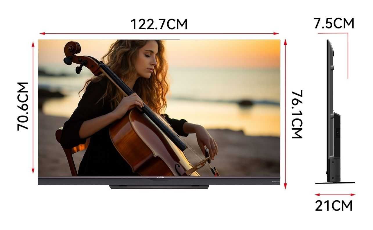 Smart Android UHD TV 140см! Новинка Yasin 55Q7A с глубокими басами !